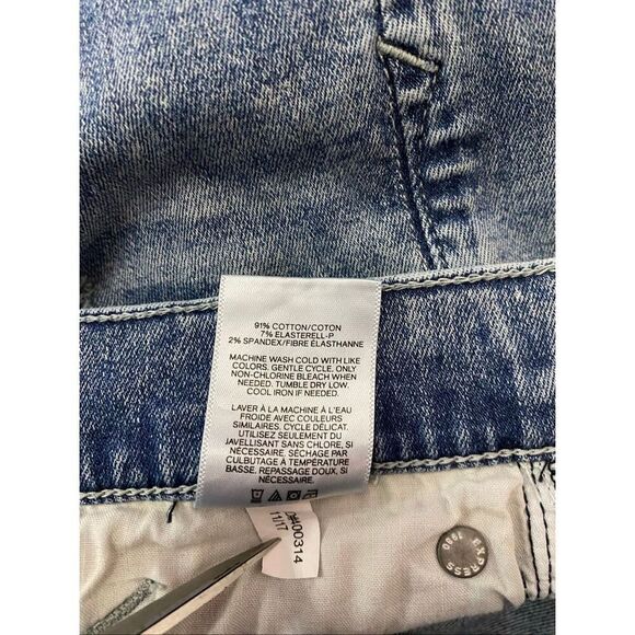 Express Cropped Skinny Jeans Mid Rise Distressed Side Stripe Women’s Sz 8 - Picture 5 of 6